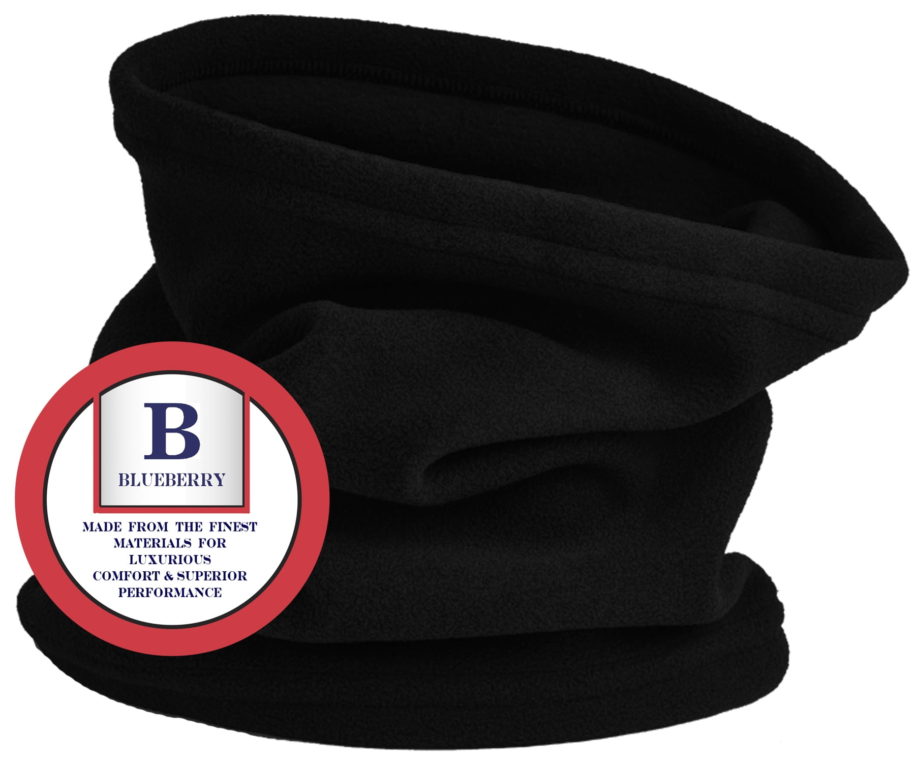 Black Fleece Neck Warmer Gaiter For Men and Women Ultra Soft, Warm