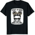 thumbnail image 2 of 100% Cotton Just A Girl Who Loves Wrestling Women's Funny Wrestling Shirt T-Shirt, 2 of 5