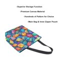 thumbnail image 3 of FORMRS Womens Canvas Tote Bag with Zipper Inner Pocket Shoulder Handbag, Vibrant Art Leaves Pattern, 3 of 7