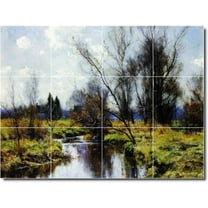 Ceramic Tile Mural-Hugh Bolton Jones Landscapes Painting 273. 17" w x 12.75" h using (12) 4.25 x 4.25 ceramic tiles