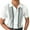 White, variant on WREESH Men's Knitted Casual Button Down Shirts Color Block Short Sleeve Turndown Collar for a Stylish Look White