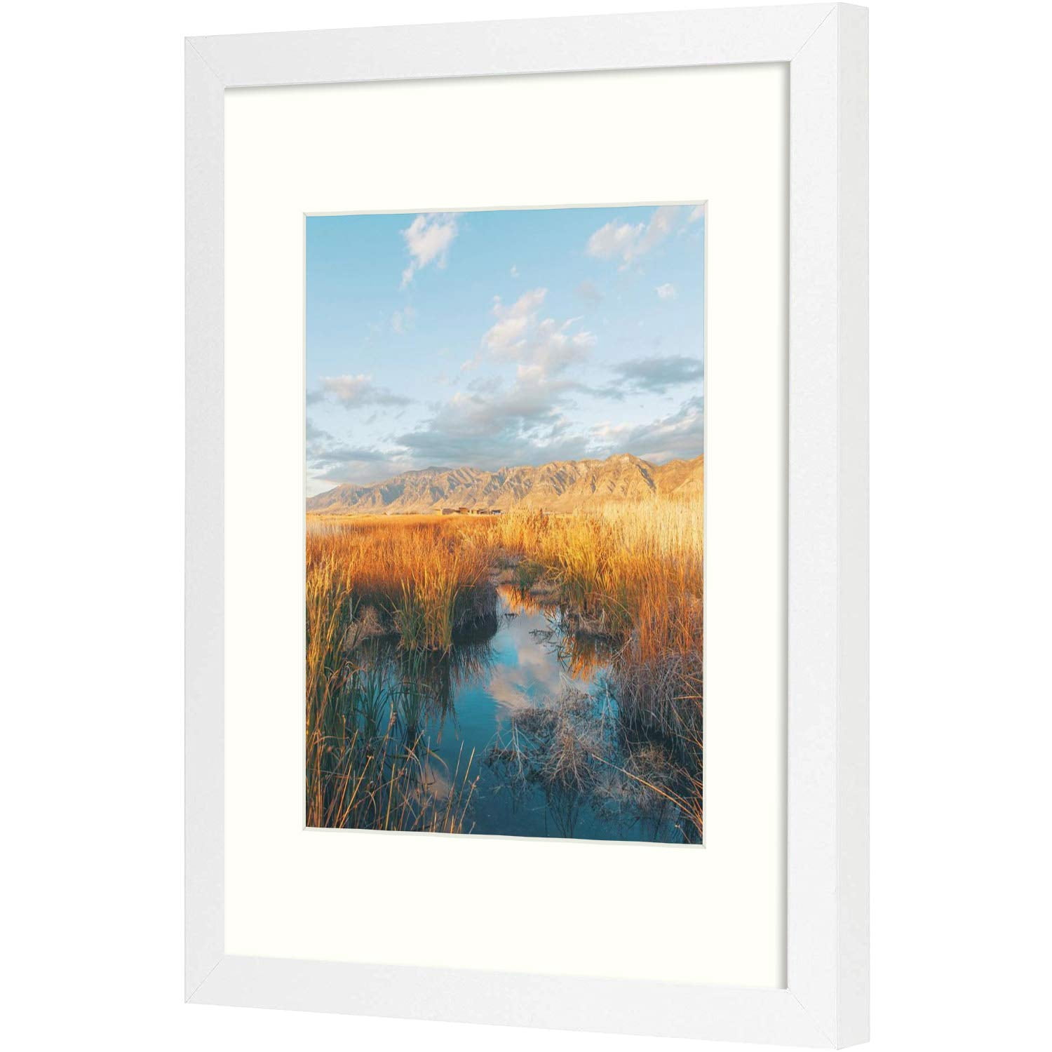 Golden State Art 11x14 White Gallery Wall Picture Frames Matted to 8x10, Set of 4