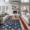 thumbnail image 4 of Area Rug 60×96in, USA Star and Stripe Retro Wood Barn Floor Carpet Living Room Rug, Farm Wooden Patriotic Flag Non-Slip Welcome Mat Indoor Rugs for Bedroom Dining Room, 4 of 9