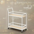 thumbnail image 7 of Homall Bar Cart Home Industrial Mobile Bar Cart with Wine Rack, Glass Holder and Wood Storage Shelves for Living Room, Kitchen, Party, White, 7 of 7