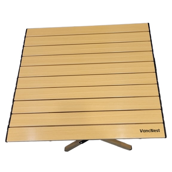 VancNest Camping furniture, Aluminum Roll-Top Camping Table, Beige
