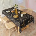 thumbnail image 3 of Black Gold Marble Pattern Rectangle Tablecloth 60"x102",Waterproof Polyester Rectangle Table Cloth, Wipeable Spillproof Polyester Tablecloth for Dining, Camping, Indoor and Outdoor, 3 of 6