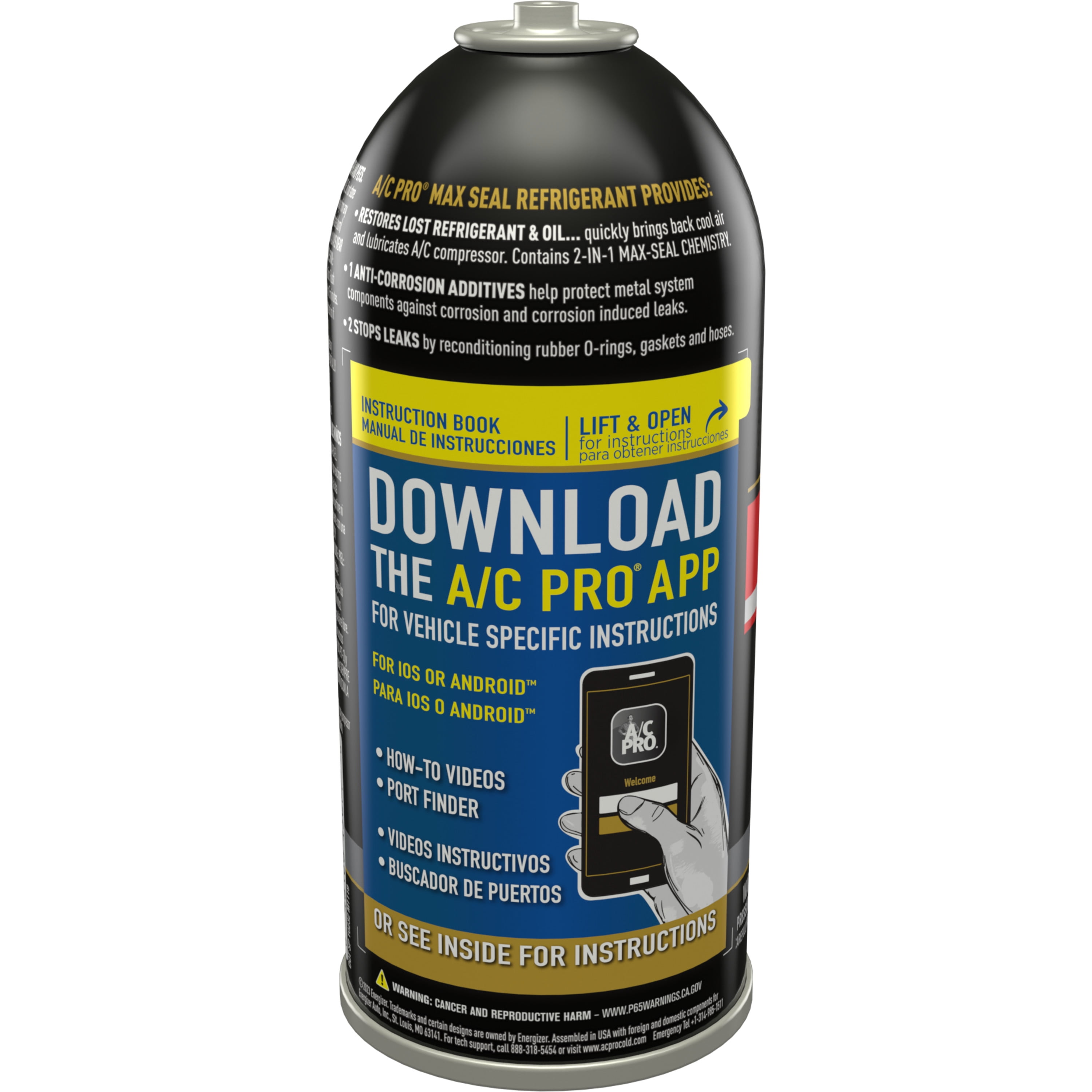 A/C Pro Max Seal R-134a A/C Recharge Car Refrigerant Refill - 10.8 oz (CA Compliant)