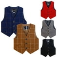 thumbnail image 2 of WOLLED Kids Toddler Boys Formal Vest Gentleman Dress Suit Vest 2-15Y Teen Formal Host Speech Sleeveless Top, 2 of 8