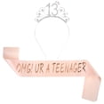 thumbnail image 3 of Sonducket Faja de cumpleaños de tela Mikccer en oro rosa, accesorio elegante y delicado para niñas, fácil de usar Accesorio para el cabello 13 años, 3 of 6