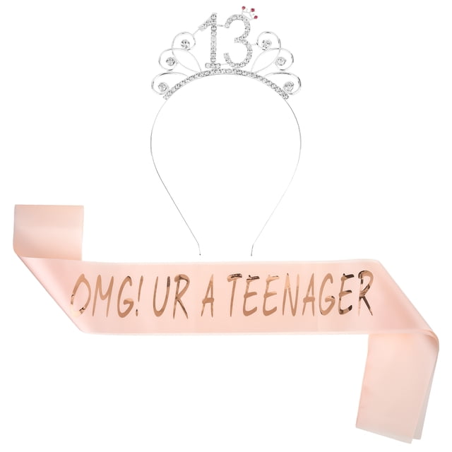 Sonducket Faja de cumpleaños de tela Mikccer en oro rosa, accesorio elegante y delicado para niñas, fácil de usar Accesorio para el cabello 13 años
