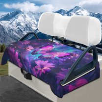 Yuyamidu Purple Butterfly Golf Cart Seat Covers Sunflowers Golf Cart Cushion Covers for 2-Person Seats Club Car Seat Towel Blanket Flannel Golf Cart Accessory