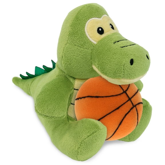 DolliBu Gator Stuffed Animal with Basketball Plush - Soft Huggable Alligator, Adorable Playtime Plush Toy, Cute Wildlife Gift, Personalized Plush Doll Animal Toy for Kids and Adults - 6 Inches