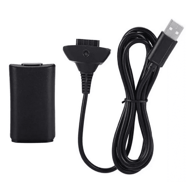 Batería y Cable Para Controles Xbox 360 Virtual Zone Carga Y Juega 2en1