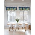 thumbnail image 3 of Navy Blue Christmas Penguins Kitchen Curtain Valances for Windows Farmhouse Short Curtains, Xmas Winter Snowflake Rod Pocket Valance Curtain for Bedroom Cafe Living Room 56"x16", 3 of 8