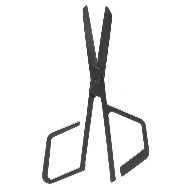 Tijeras para vello de nariz de acero inoxidable Tijeras para recortar vello facial de nariz en ángulo oblicuo Negro
