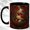 Black, variant on Red Bird Nest Coffee Mug, Stained Glass Art Mug, Ceramic 11 oz