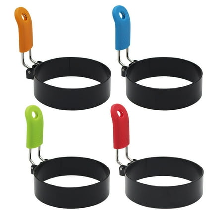 

NUOLUX 4Pcs Fried Mould Egg Cooker Round Cooking Gadgets for Kitchen Random Color