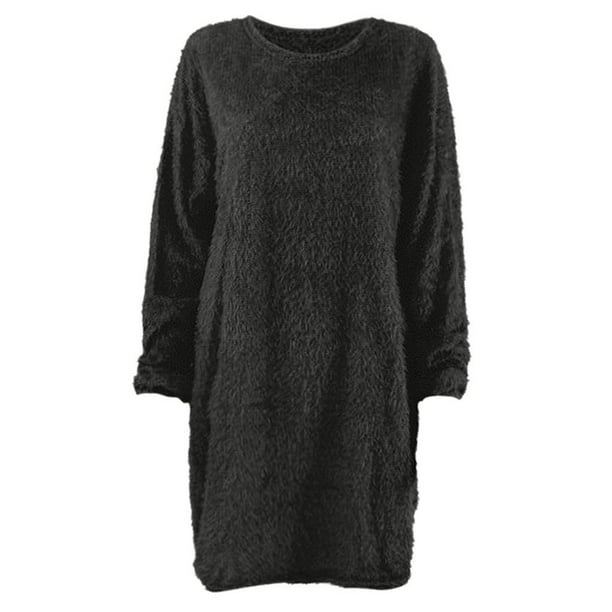 womens black shirt dress Women's Black, Long-Sleeve Form-Fitted Dress Shirt main image 1