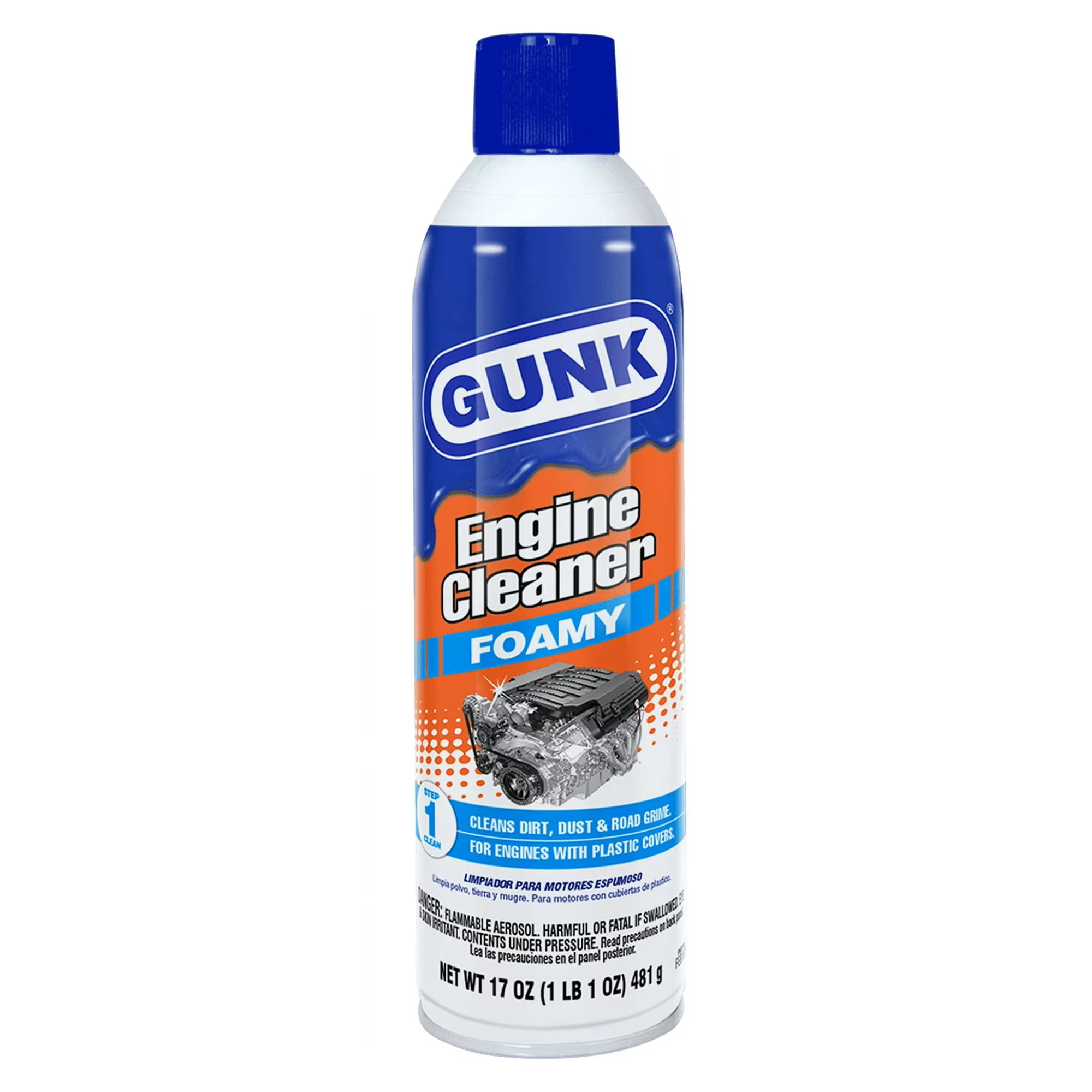 (2 pack) GUNK FEB-1 Foamy Engine Cleaner and Degreaser for Cars and Trucks, Aerosol, 17 oz