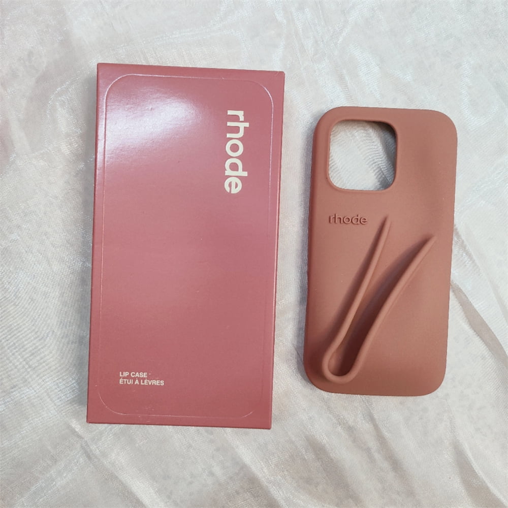 【残1点】rhode iPhone 15 case＋lip tint toast Hailey RHODE Lip Gloss Silicone Phone Case with Lip Gloss