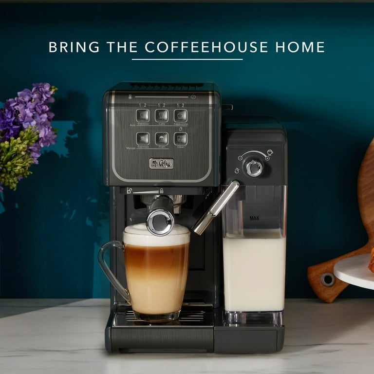 Mr. Coffee New One-Touch CoffeeHouse Espresso, Cappuccino, and Latte Maker,  Grey 