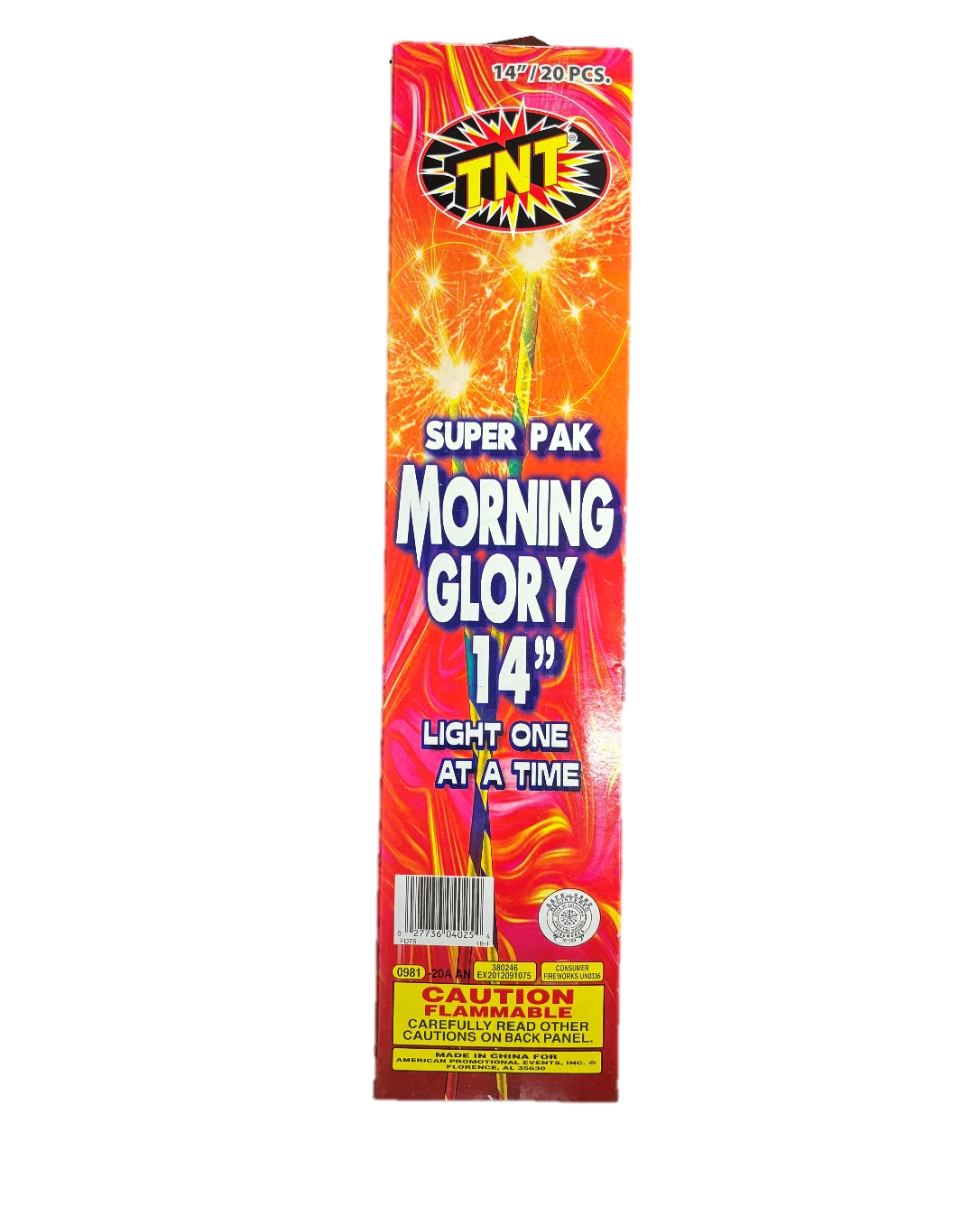 TNT Fireworks Morning Glory Hand Held Sparklers, Outdoor Party