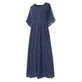 thumbnail image 3 of AMERTEER Robe Décontractée pour Femmes Robe Courte Décontractée à Col Rond Manches à Pois Grande Taille Robe Peinte pour Femmes Vêtements pour Femmes 2TG Vert, 3 of 4