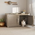thumbnail image 4 of EasyUp Resin Enclosed Hidden Cat Litter Box Enclosure, Dual-Door Weatherproof Space-Saving Furniture for Indoor Corners & Small Spaces, Gray, 4 of 8