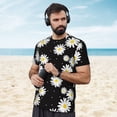 thumbnail image 4 of Wukai Daisies Flowers Print Men's Short-Sleeved Mesh T-Shirt,Quick-Dry Short Sleeve Workout T-Shirt-, 4 of 8