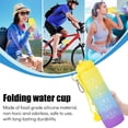 thumbnail image 3 of Vensio -600ml Foldable Silicone Water Bottle with Time Marker and Strap, BPA-Free Leak-Proof Portable Drinking Bottle for Gym School and Hiking, Pink Gradient, 3 of 10