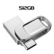 thumbnail image 1 of Mini unidades Flash USB de Metal, 128GB, 512GB, 1TB, 2TB, gran capacidad, regalo de negocios creativo, almacenamiento plateado, disco U qym unisex, 1 of 2