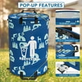 thumbnail image 4 of Leisure 30 Gallon Collapsible Indoor Oxford Fabric Recycling Bin, Blue, 4 of 9