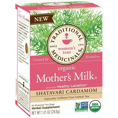 Cardamom Tea - Traditional Medicinals Organic Mothers Milk Shatavari Cardamom Tea - 16 ct Mother's Milk Cardamom Pack - 1