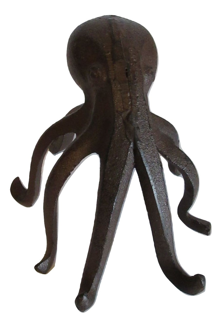 Brown Cast Iron Octopus Cell Phone Stand 