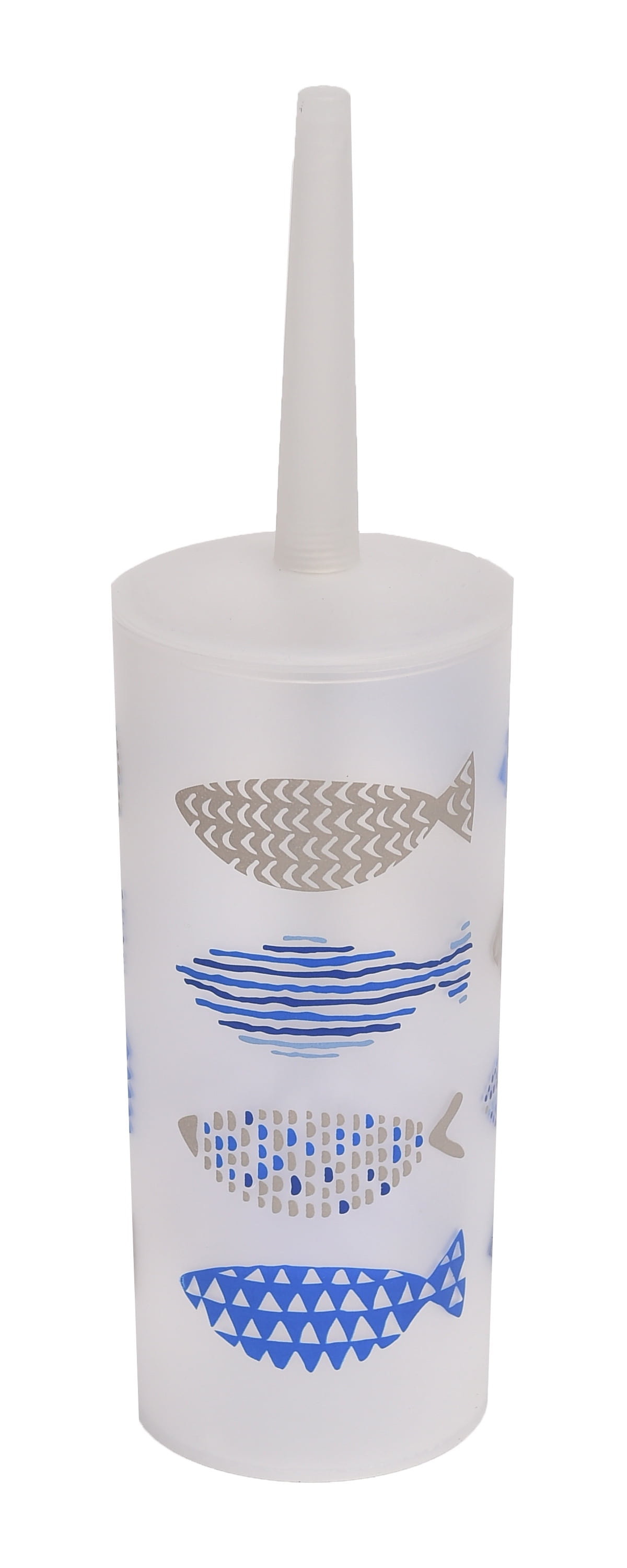 Bath Free Standing Printed Toilet Bowl Brush and Holder Nautical