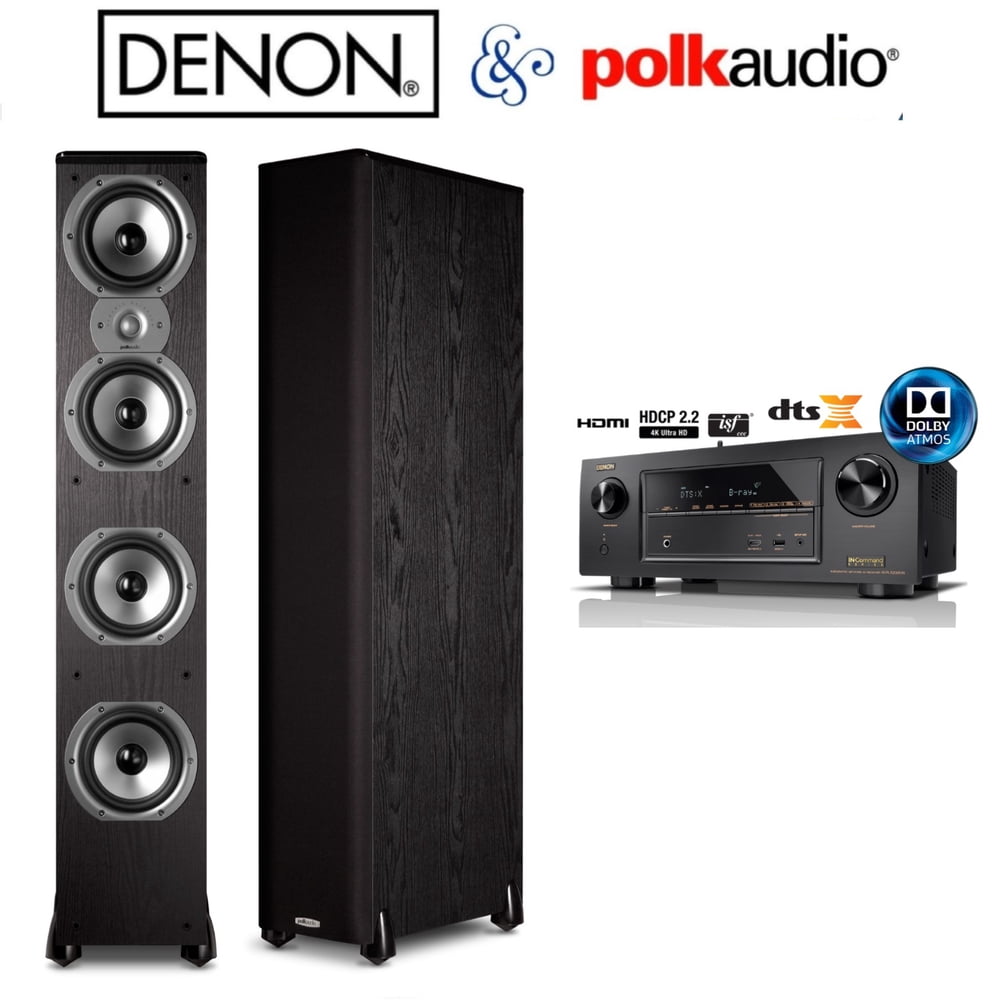 Denon AVRX2300W Receiver Bundle with (2) Polk Audio TSi500