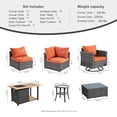 thumbnail image 3 of XIZZI Outdoor Furniture Wicker 11-piece Sectional Set with Swivel Rocking Chair and Fire Pit Table,Orange, 3 of 11