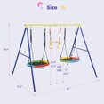 thumbnail image 3 of Heavy-Duty Swing Set,3 in 1 Outdoor Toddler Swing Set for Backyard, Outdoor Toddler Saucer Swing Set for Backyard, Playground Tree Swing Sets with Steel Frames, with Disc Tree Swing Playset, 3 of 9
