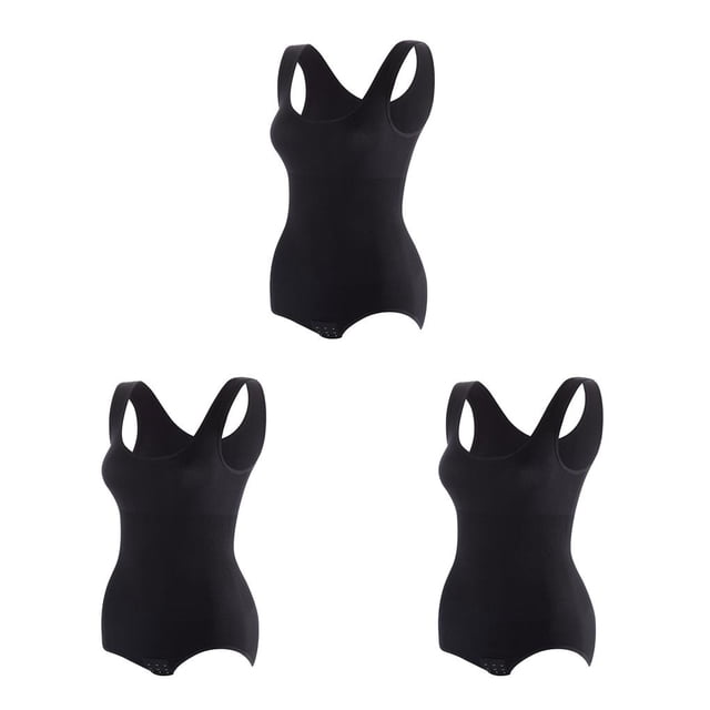 Sonducket Mono Sexy para mujer, mono de cintura alta, ropa interior sin costuras para el embarazo, camisola, mameluco adelgazante elástico, М/л 3piezas