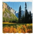 thumbnail image 3 of Ambesonne Nature Shower Curtain, Birds over Mountains, 69"Wx84"L, Orange Blue Green, 3 of 5
