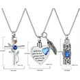 thumbnail image 4 of 3 Pack Cylinder Cross Heart Cremation Jewelry for Ashes 3 Pieces Urn Necklace for Women Men Loved One Keepsake Memorial Mini Urn Holder, 4 of 7