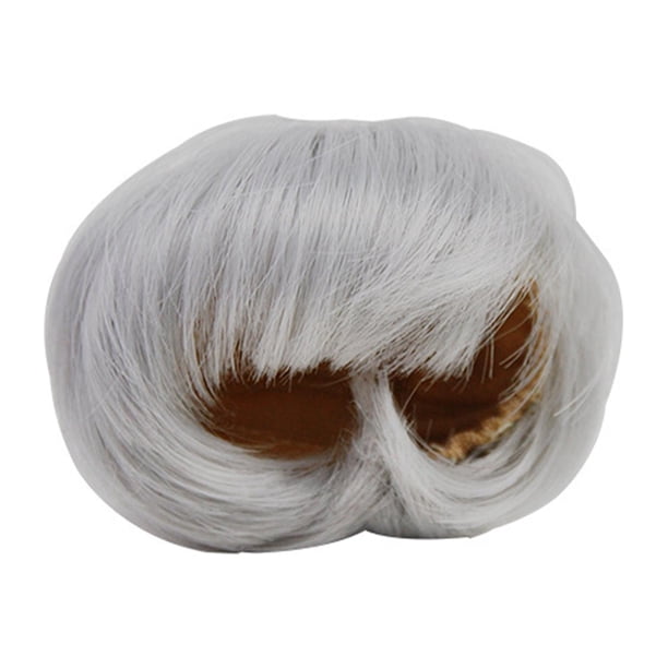 Hermosa peluca de muñeca, accesorios para el cabello de muñeca resistentes a altas temperaturas, cabello de muñeca, Corto Plata