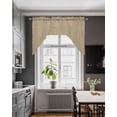 thumbnail image 3 of Brown Farmhouse Swag Valances for Windows, Small Curtains Drapes, Vintage Country Monochrome Textured Kitchen Window Curtains Over Sink Window Treatment Valance for Bedroom/Bathroom 56"x36", 3 of 5