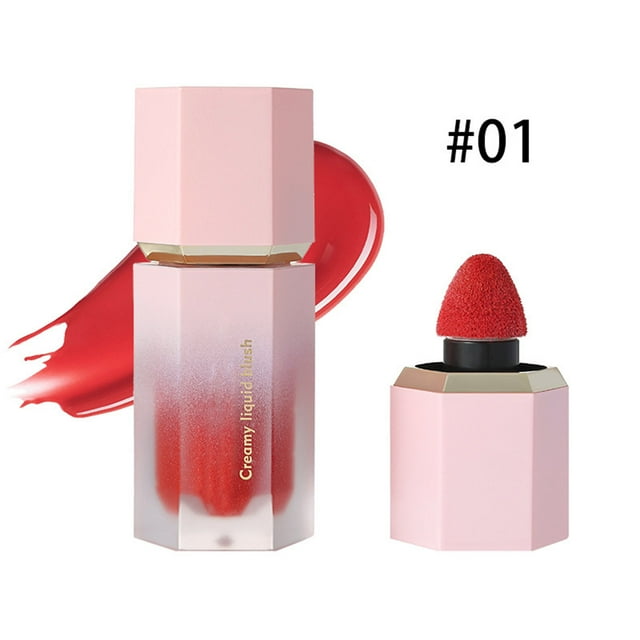 7Ml Moisturizing Liquid Stick With Dual Use Sponge Applicator For Lips And Cheeks, Makeup White Blusher