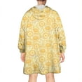 thumbnail image 2 of Yellow Daisy Pattern Wearable Oversized Blanket,Wearable Blanket Hoodie for Adults,Cozy Hooded Blankets with Super Pockets,Super Warm Fuzzy Pullover for Women & Men, 2 of 6