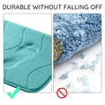 thumbnail image 2 of Astarin Waved Green Memory Foam Bath Mat, 24" x 17", Non-Slip Backing Machine Washable, 2 of 7