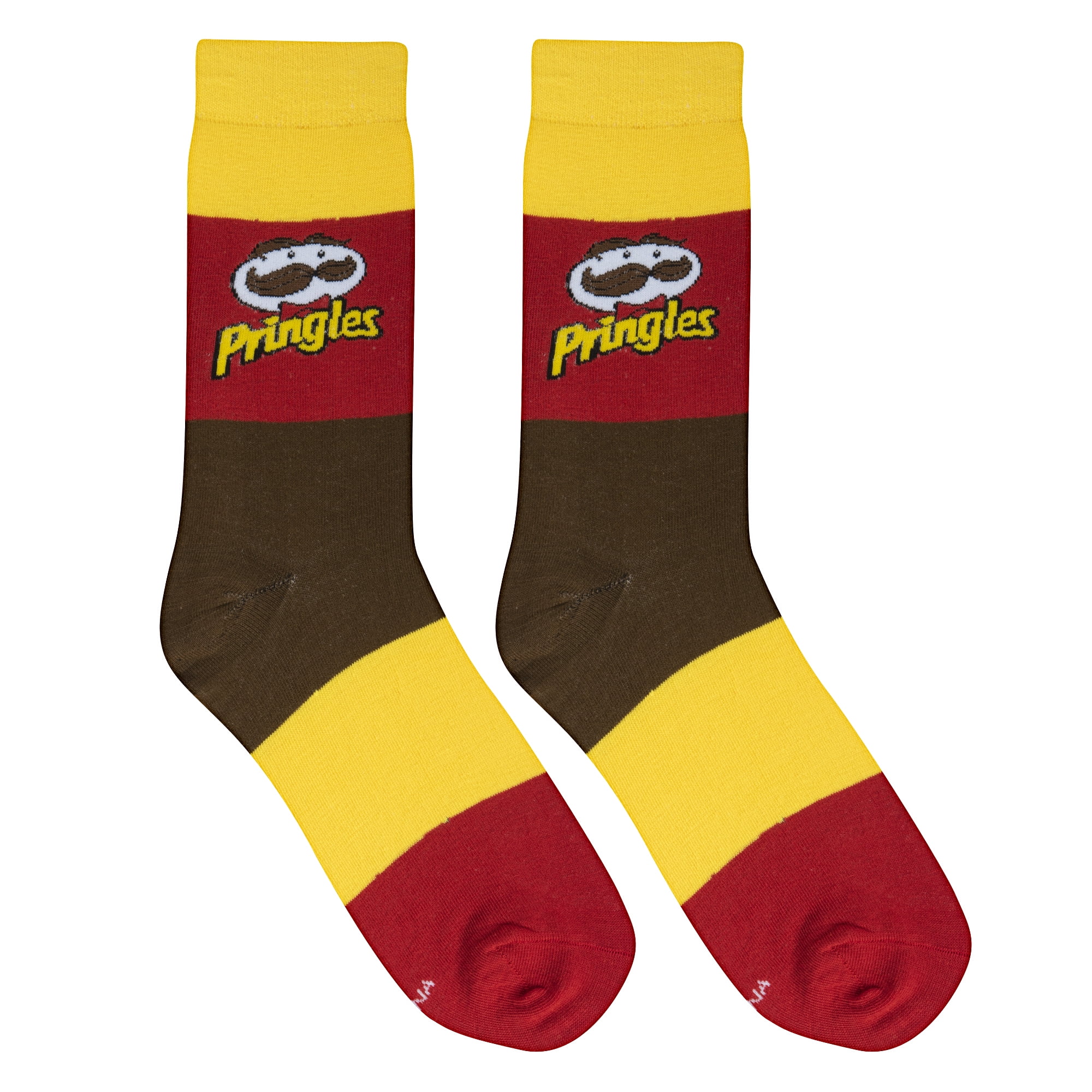 Crazy Socks, Funny Pringles Graphic Print, Crew Length Socks