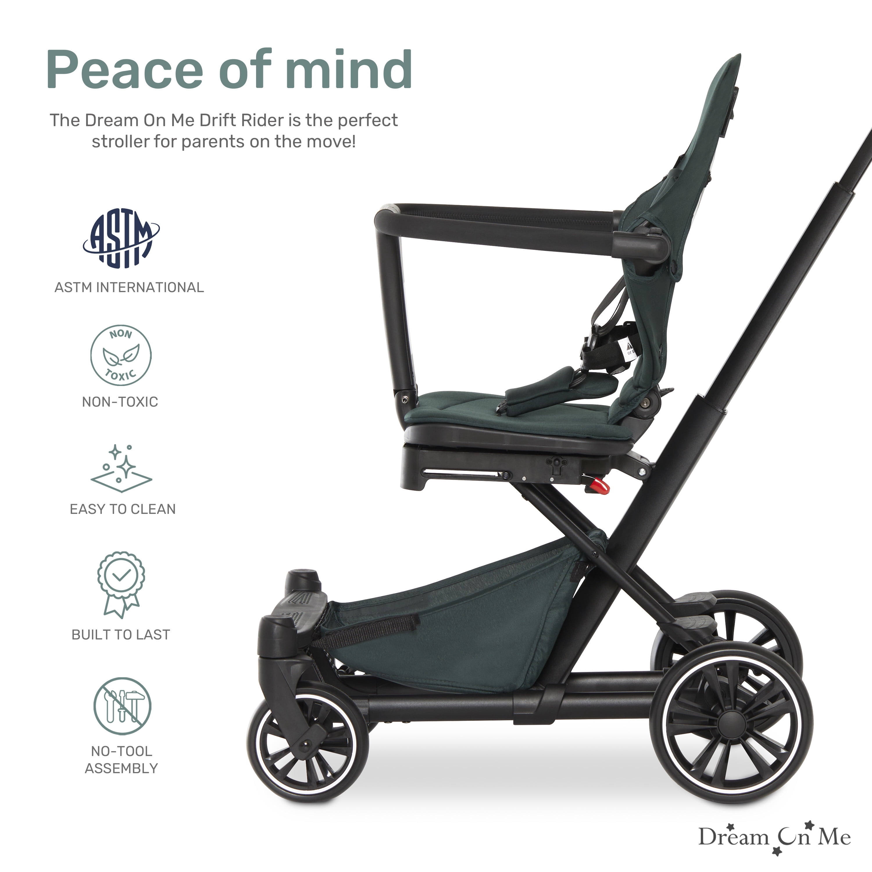 Dream On Me Drift Rider Stroller In Emerald Green