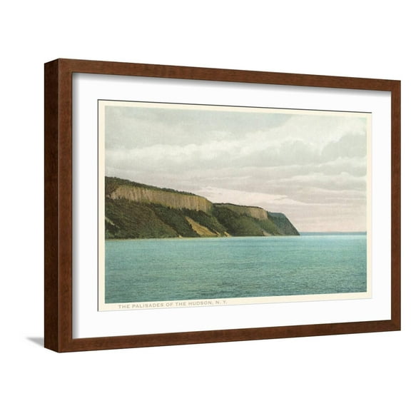 Art.com Palisades on the Hudson River, New York Art Print, Brown Frame Wall Art, 23" x 17"