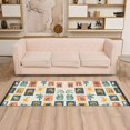 thumbnail image 2 of Yayeee Runner Rug for Bedroom 2'x6' Machine Washable Hallway Non Slip Mat, Beige Playful Stamp, 2 of 8